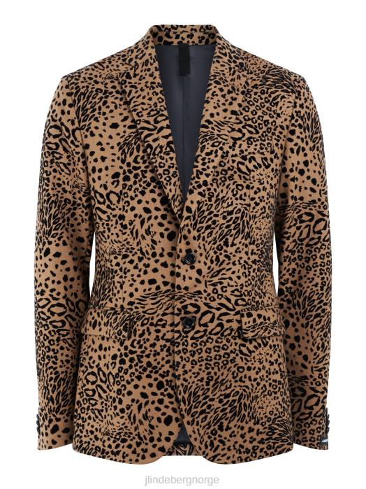 J.Lindeberg menn elton flock leopard blazer chipmunk klær F8642547