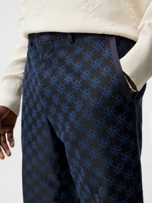 J.Lindeberg menn gomor jacquard bukser marinen klær F8641223