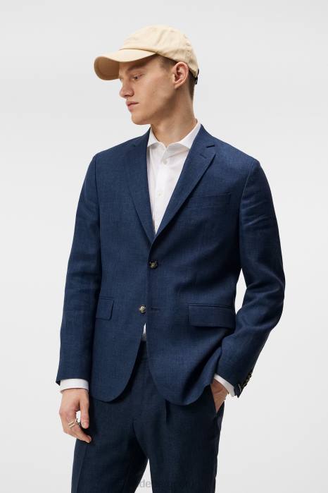 J.Lindeberg menn hopper super lin blazer blå indigo klær F8641221