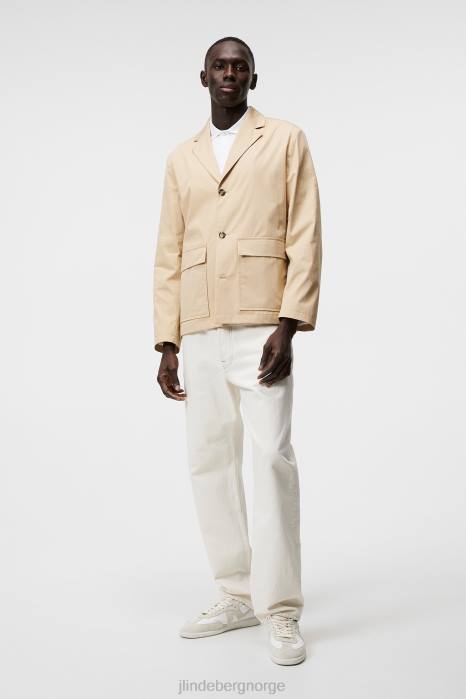 J.Lindeberg menn jack lett bomullsblazer safari beige klær F8641211