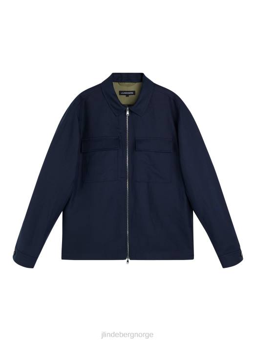 J.Lindeberg menn jackson tencel linjakke marinen klær F8641209