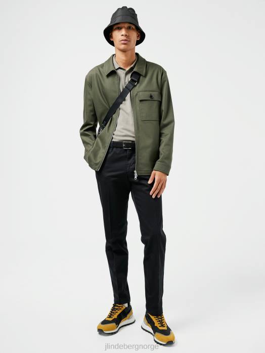 J.Lindeberg menn jason bomull stretch overskjorte dype dyp klær F8642564