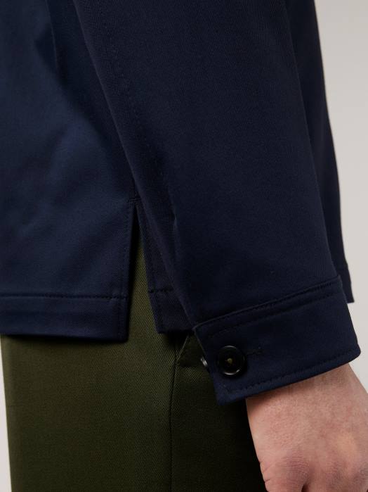 J.Lindeberg menn jason bomull stretch overskjorte marinen klær F8642565