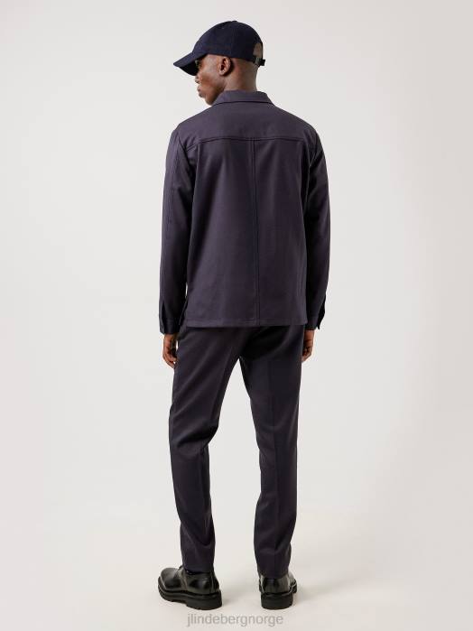 J.Lindeberg menn jason stretch flanell overskjorte marinen klær F8642571