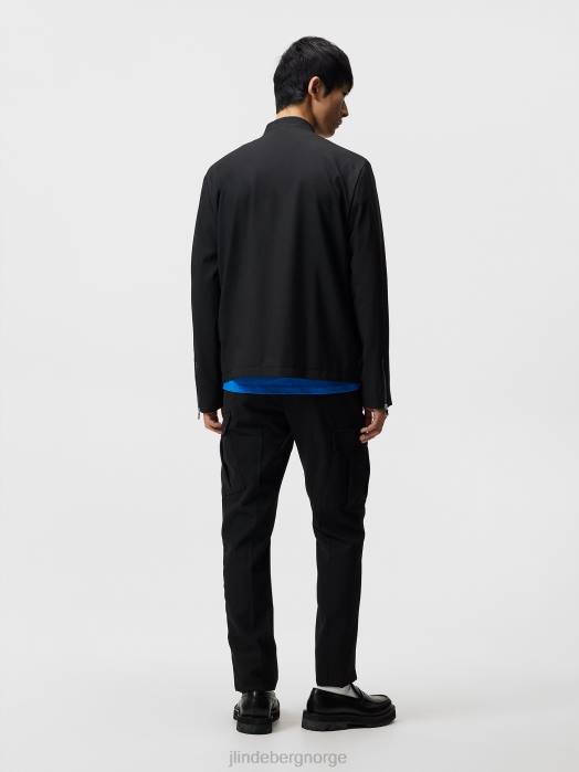 J.Lindeberg menn josiah sommer ull overskjorte svart klær F8641227