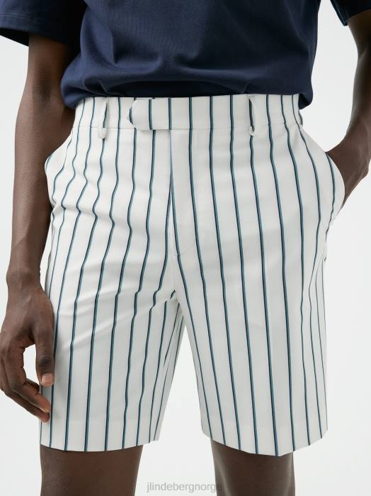 J.Lindeberg menn randy pinstripe bermudashorts hvit klær F8642559