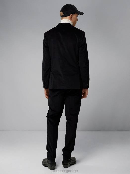 J.Lindeberg menn tørker kordfløyelblazer svart klær F8642556
