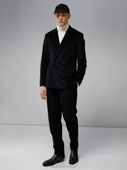 J.Lindeberg menn tørker kordfløyelblazer svart klær F8642556