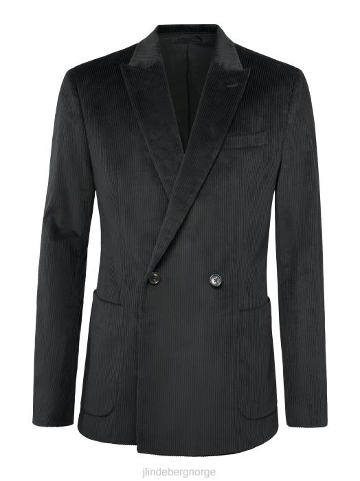 J.Lindeberg menn tørker kordfløyelblazer svart klær F8642556