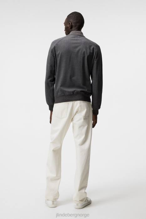 J.Lindeberg menn thom strukturert 2-tone bombefly lys grå melange klær F8641216