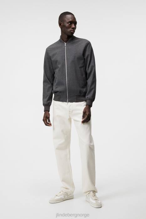 J.Lindeberg menn thom strukturert 2-tone bombefly lys grå melange klær F8641216
