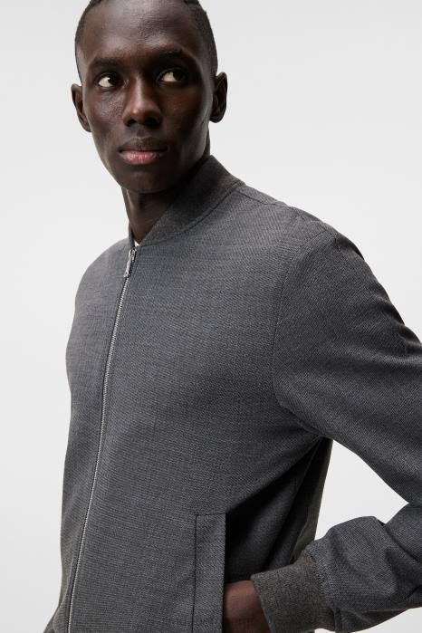 J.Lindeberg menn thom strukturert 2-tone bombefly lys grå melange klær F8641216