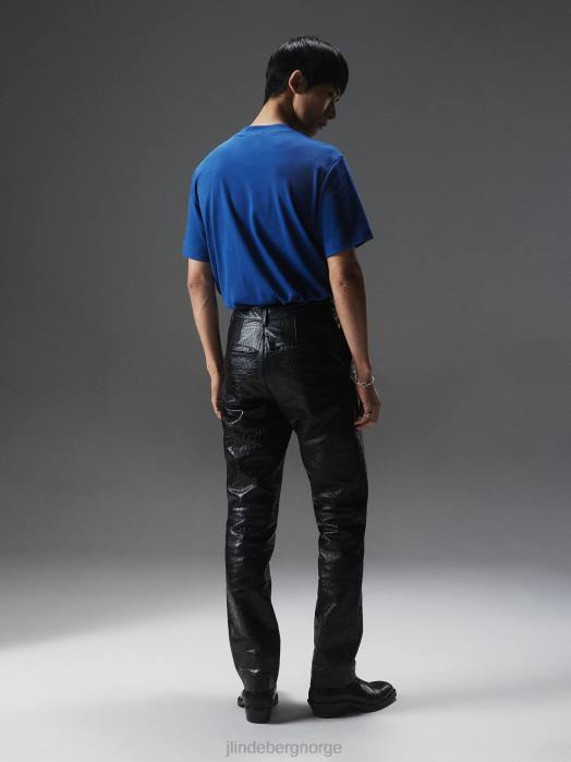 J.Lindeberg menn adan patch mock neck t-skjorte marine pion klær F8642137