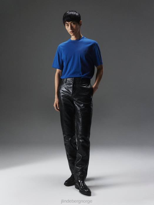 J.Lindeberg menn adan patch mock neck t-skjorte marine pion klær F8642137