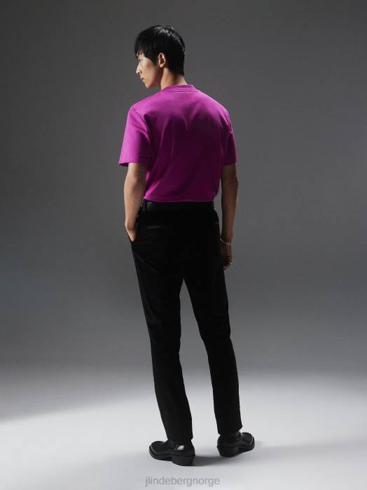 J.Lindeberg menn adan patch mock neck t-skjorte vill aster klær F8642138