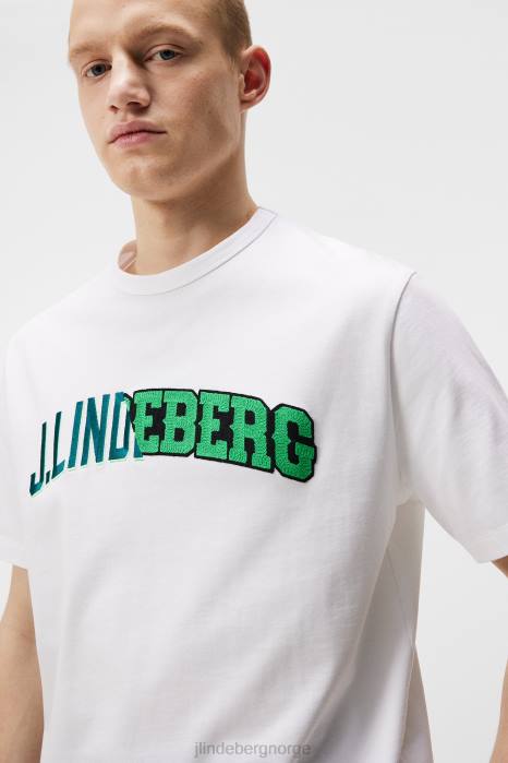 J.Lindeberg menn camilo grafisk t-skjorte hvit klær F864968