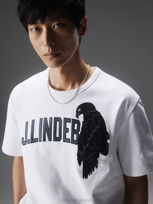 J.Lindeberg menn camilo grafisk t-skjorte sky hvit klær F8642134