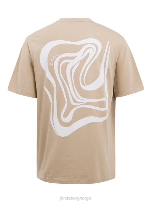 J.Lindeberg menn collin t-skjorte med logotrykk safari beige klær F8642143