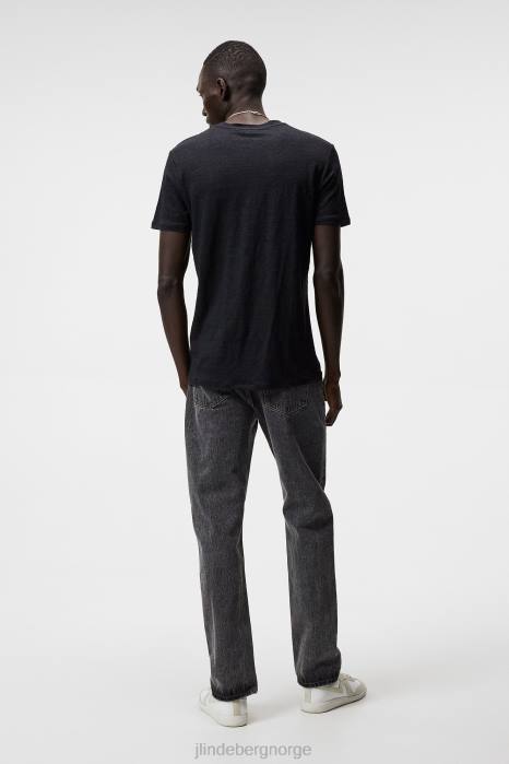 J.Lindeberg menn coma lin t-skjorte svart klær F864976