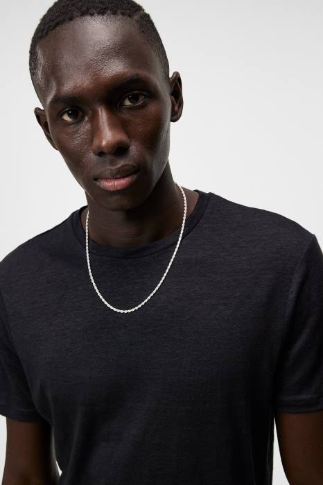 J.Lindeberg menn coma lin t-skjorte svart klær F864976