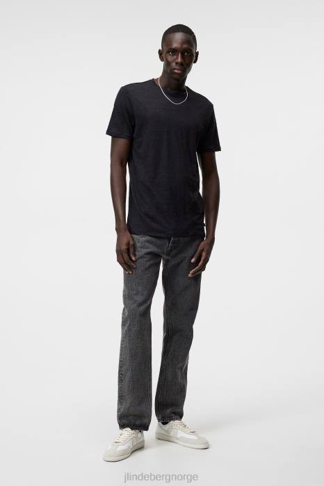 J.Lindeberg menn coma lin t-skjorte svart klær F864976