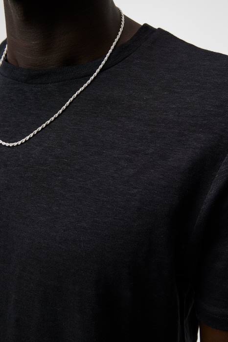 J.Lindeberg menn coma lin t-skjorte svart klær F864976