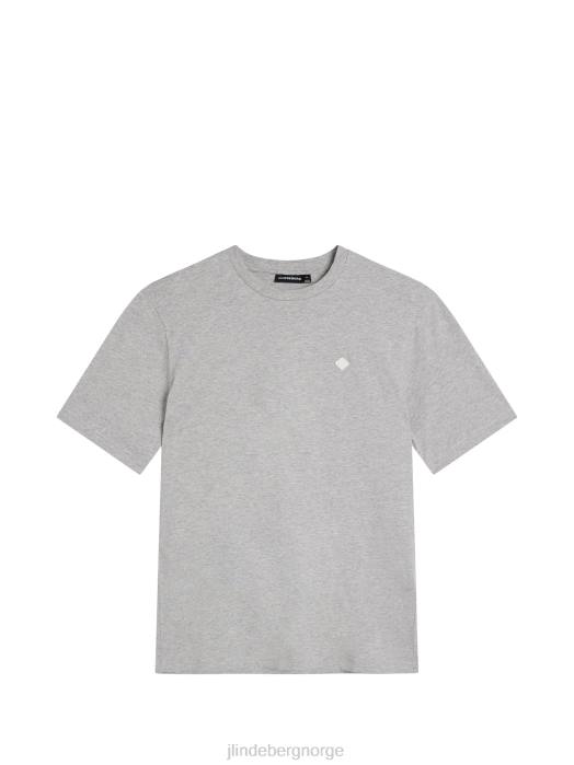 J.Lindeberg menn dale diamond patch t-skjorte lys grå melange klær F864980