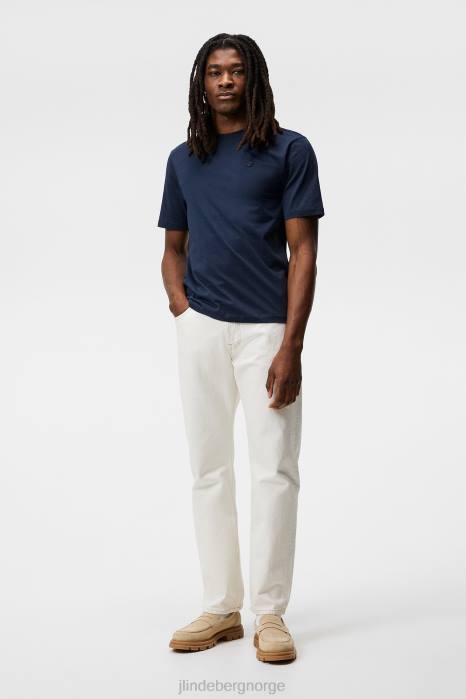 J.Lindeberg menn dale diamond patch t-skjorte marinen klær F864981