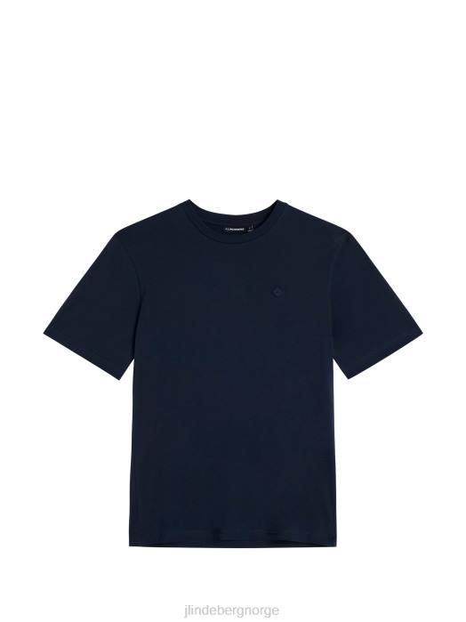 J.Lindeberg menn dale diamond patch t-skjorte marinen klær F864981