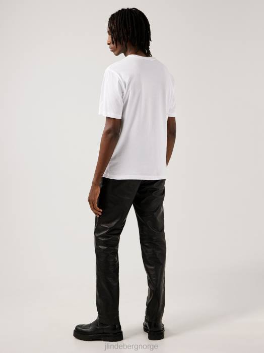 J.Lindeberg menn dale logo patch t-skjorte hvit klær F8642160