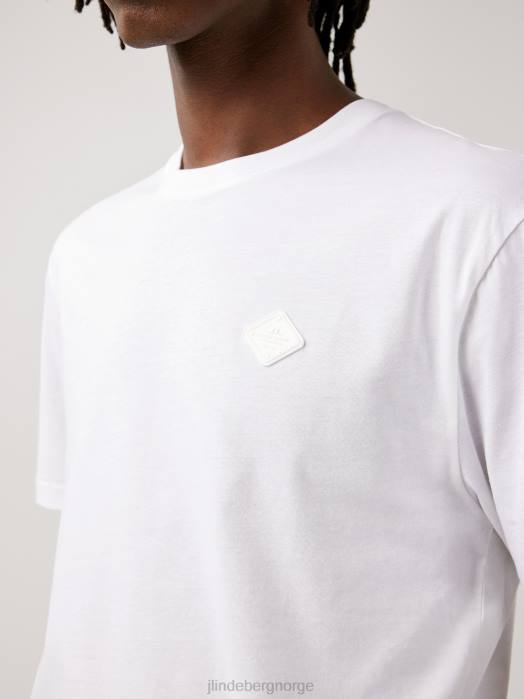 J.Lindeberg menn dale logo patch t-skjorte hvit klær F8642160