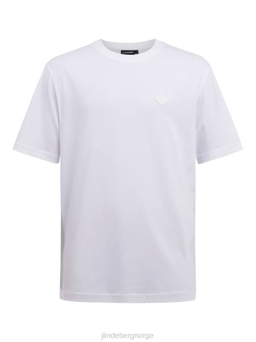 J.Lindeberg menn dale logo patch t-skjorte hvit klær F8642160