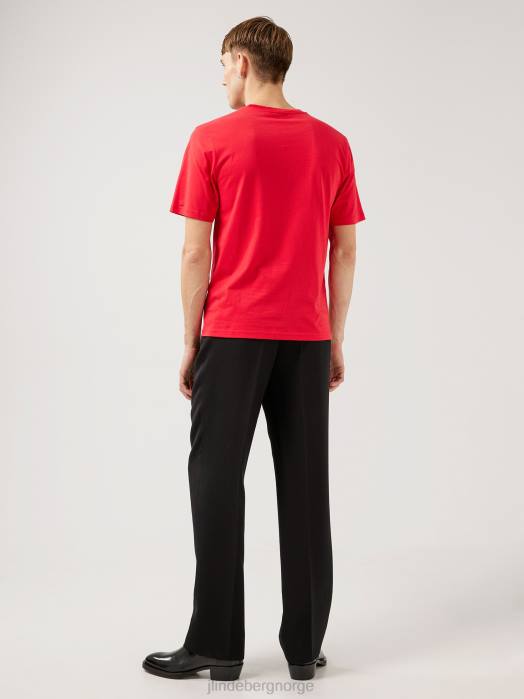 J.Lindeberg menn dale logo patch t-skjorte rød bjelle klær F8642161
