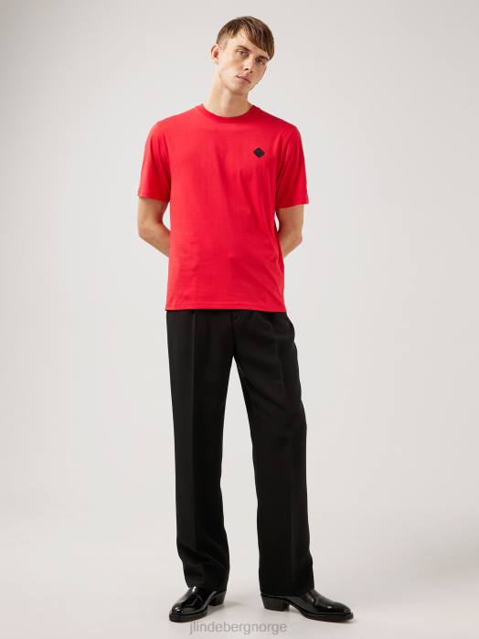 J.Lindeberg menn dale logo patch t-skjorte rød bjelle klær F8642161