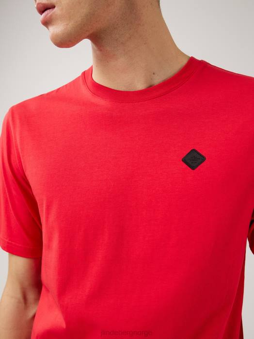 J.Lindeberg menn dale logo patch t-skjorte rød bjelle klær F8642161
