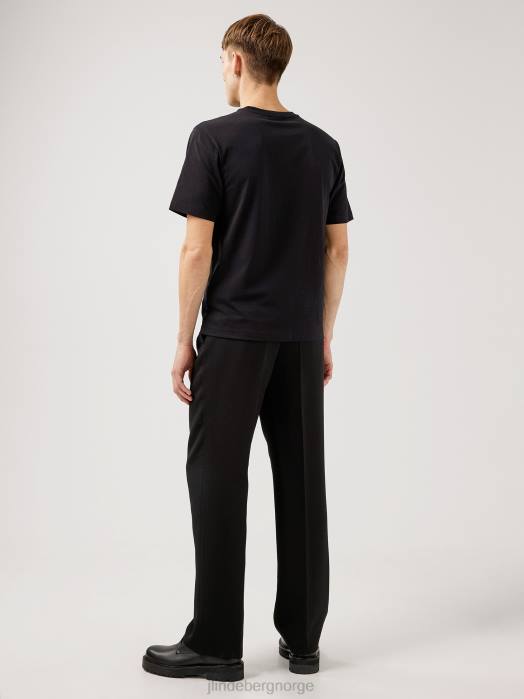 J.Lindeberg menn dale logo patch t-skjorte svart klær F8642159