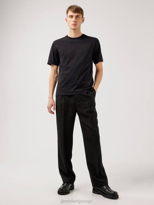 J.Lindeberg menn dale logo patch t-skjorte svart klær F8642159