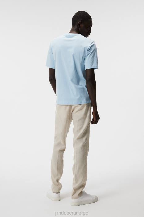 J.Lindeberg menn dale t-skjorte med sesongtrykk drømme blå klær F864941