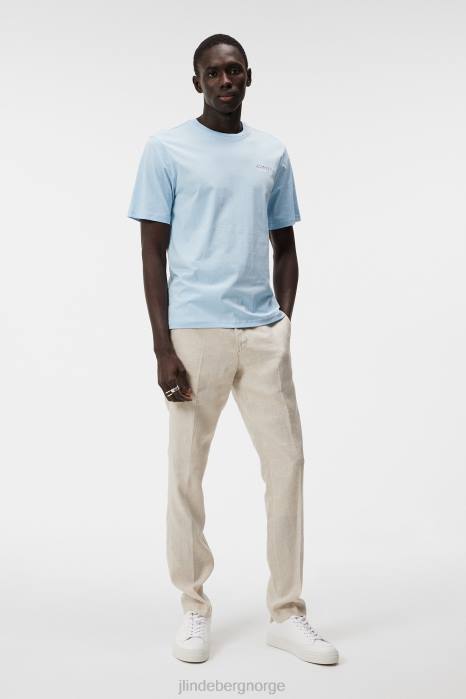 J.Lindeberg menn dale t-skjorte med sesongtrykk drømme blå klær F864941