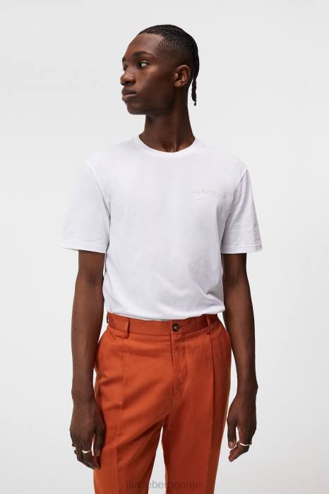 J.Lindeberg menn dale t-skjorte med sesongtrykk hvit klær F864942