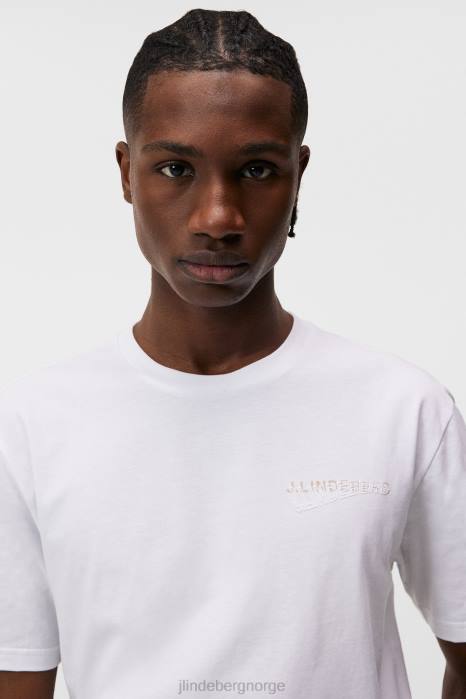 J.Lindeberg menn dale t-skjorte med sesongtrykk hvit klær F864942