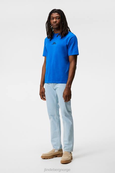 J.Lindeberg menn darcy logo t-skjorte lapis blå klær F864971