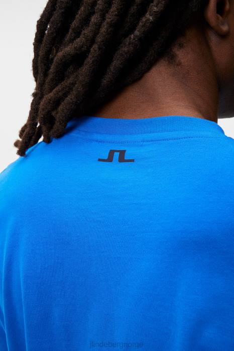 J.Lindeberg menn darcy logo t-skjorte lapis blå klær F864971