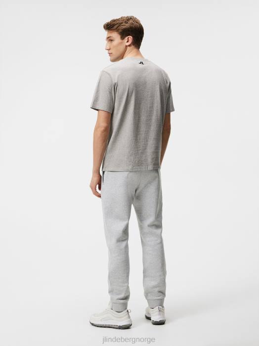 J.Lindeberg menn darcy logo t-skjorte lys grå melange klær F864972