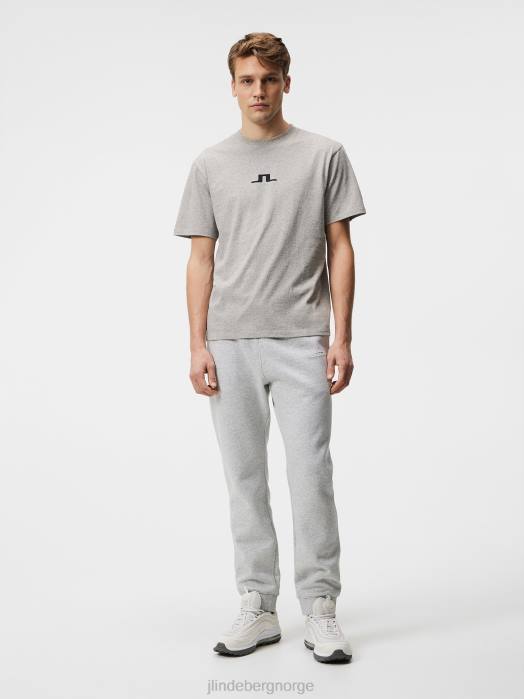 J.Lindeberg menn darcy logo t-skjorte lys grå melange klær F864972