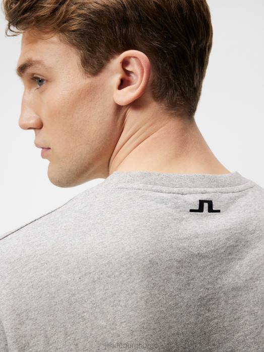 J.Lindeberg menn darcy logo t-skjorte lys grå melange klær F864972