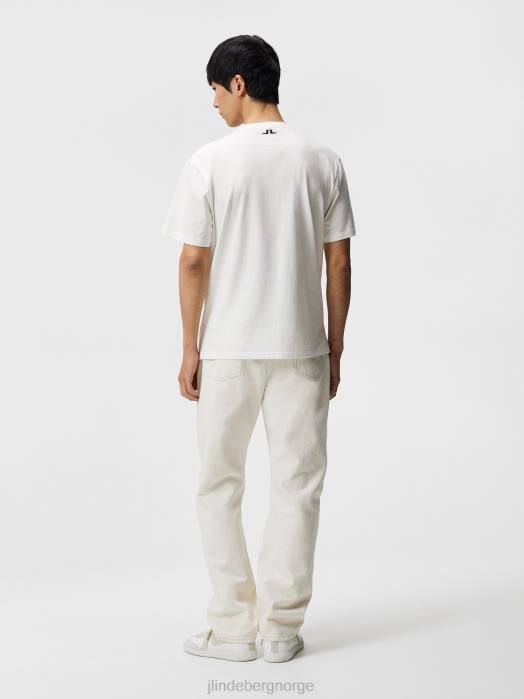 J.Lindeberg menn darcy logo t-skjorte sky hvit klær F864969