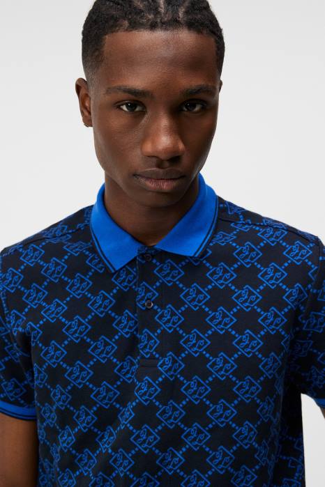 J.Lindeberg menn deklan jacquard polo marinen klær F864959