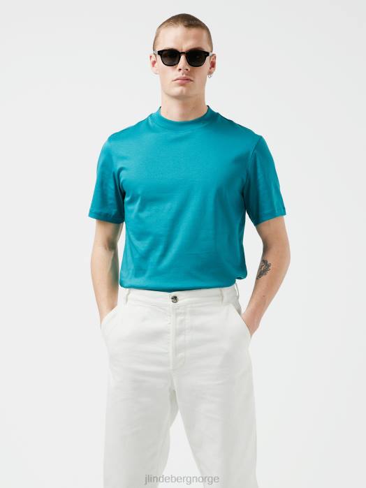 J.Lindeberg menn ess t-skjorte med falsk hals dyp innsjø klær F8642147