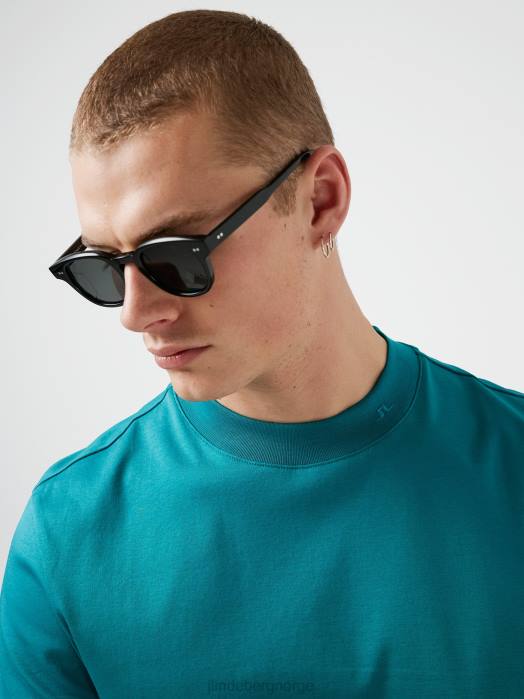 J.Lindeberg menn ess t-skjorte med falsk hals dyp innsjø klær F8642147